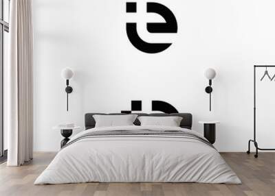 e t et te initial logo design vector graphic idea creative Wall mural