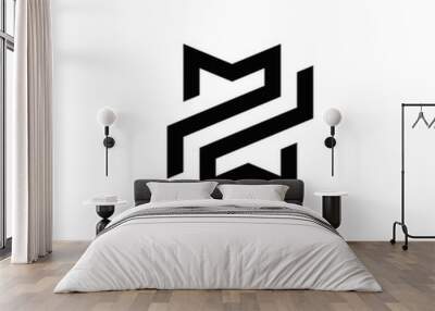 z m w initial logo design vector template Wall mural