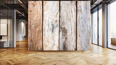 Old wooden fence. Vector background : White wood texture with natural patterns background. Wall mural