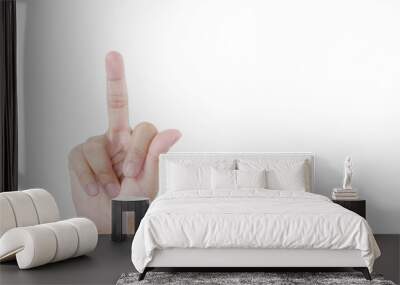 Set gestures of a human hand on a Isolated white background Wall mural