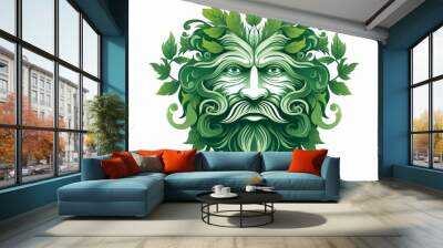 A green man with a beard and mustache Wall mural