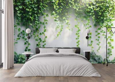 Green Ivy Climbing on a Wall Wall mural