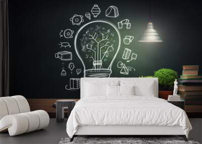 Innovative learning, creative educational study concept for graduation Wall mural