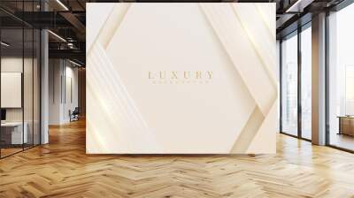 Golden line diagonal sparkle on luxury abstract light brown background. Vector illustration. Wall mural