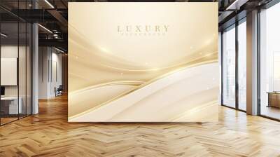 Luxury abstract gold background with glitter light effect decoration. Wall mural