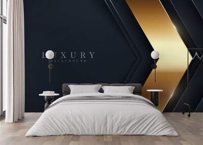 Luxury background With golden lines on the dark, vector illustration. Wall mural