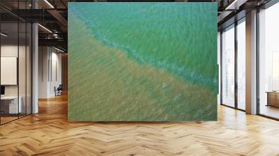 Sea water and fresh water flow together to create a two color water that is opaque and clear. Wall mural