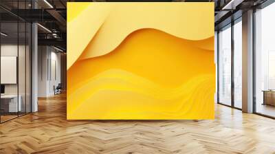 A modern yellow graphic background with abstract, layered shapes and subtle gradients, providing a fresh and uplifting visual for dynamic designs. Wall mural