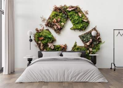 A picture of a tree stump with moss growing on it Wall mural