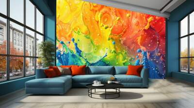 abstract color splash isolated on white backgroun Wall mural