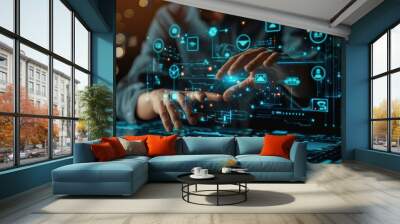 Modern wireless technology conference Wall mural