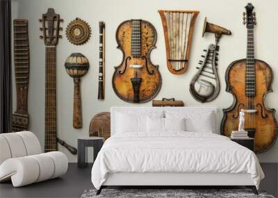 Set of musical instrument Wall mural