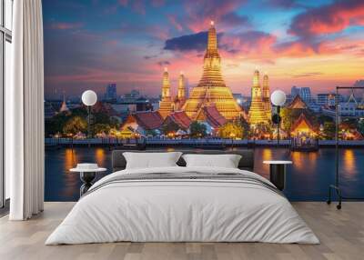 Wat Arun temple in Bangkok, Thailand Wall mural