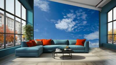 Blue sky with white clouds Wall mural