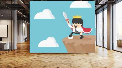 king cartoon businessman Wall mural