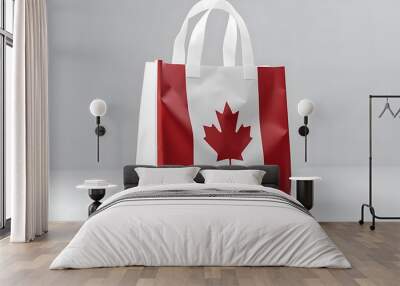 Shopping bag with Canada flag isolated on white background. Wall mural