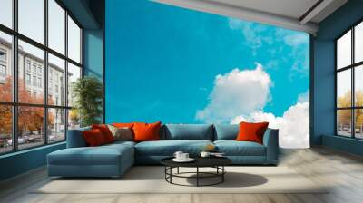 beautiful blue sky with clouds background   Wall mural