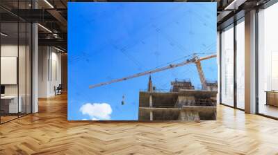 Construction site with cranes Wall mural