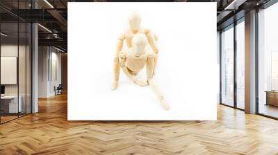 Dummy wooden sex on white background Wall mural