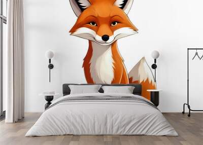 red fox isolated on white Wall mural