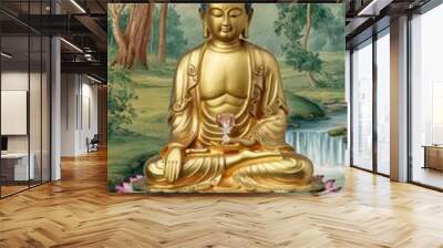 Statuette representing buddha for tranquility and meditation Wall mural