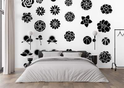 Flower  icon collection vector Wall mural