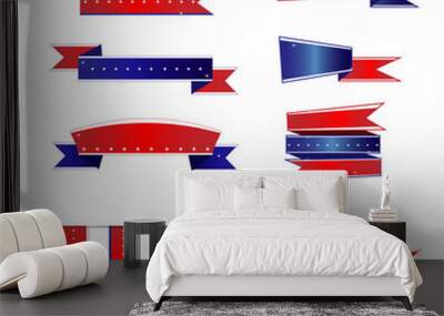 Ribbon banner  flag American vector Wall mural