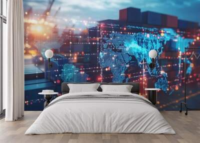 Global Trade and Logistics: Digital Transformation and the Future of Shipping Wall mural