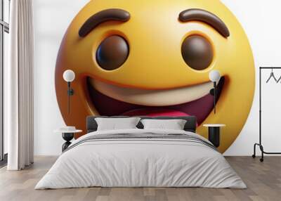 Yellow Cheerful Smiling 3D Emoji Wall mural