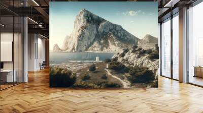 gibraltar landscape created with generative ai Wall mural