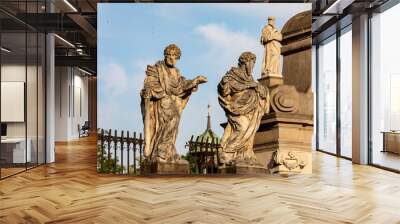 Baroque St Peter and St Paul Church in Cracow, Poland. Apostles statues Wall mural