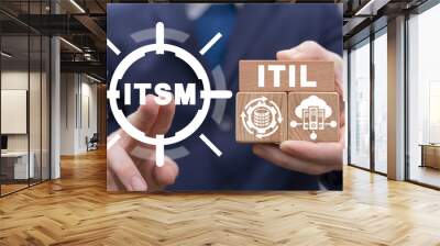 concept of itsm - information technology service management. concept with it service management and  Wall mural