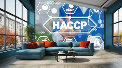 HACCP Hazard Analysis Critical Control Point Medical concept. Safety Food Healthcare Certification. Healthy Nutrition Standards. Wall mural