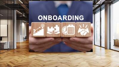 Onboarding Business Process New Employee Welcome Concept. Onboarding worker management. Wall mural