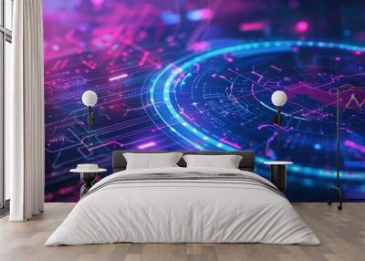 Digital Innovation: Technological Background for Modern Concepts Wall mural