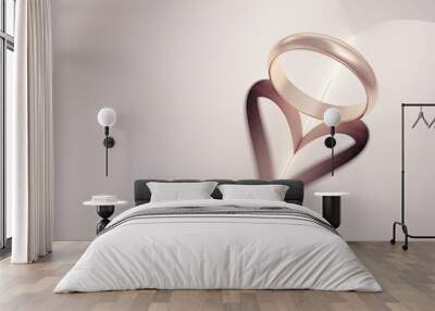 heartshadow with rings - your text in white space Wall mural