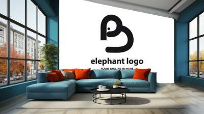 The concept of modern Simple elephant logo design is easy to remember	 Wall mural