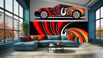 Title: Car sticker or car wrap with natural natural concept with abstract line concept and initial B, can be installed on all Wall mural