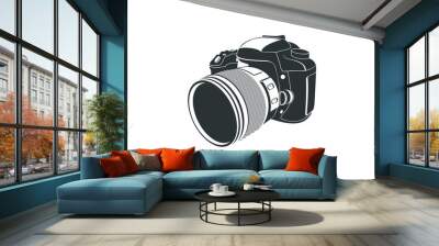 Vector flat style illustration of camera Wall mural