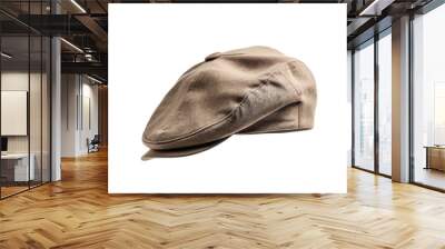 flat cap hat isolated on white background Wall mural