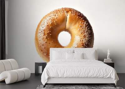 isolated bagel bread on white background Wall mural