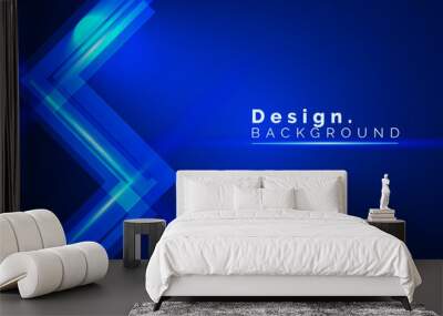 Modern abstract digital blue technology background concept.  line speed movement motion moving fast data in the light for template design dark blue .Vector illustration Wall mural