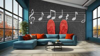 th t musiknoten I Wall mural