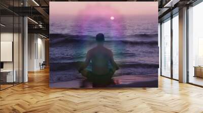 Meditation Aura of man body Wall mural