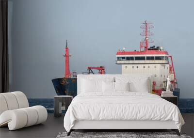 CHEMICAL/OIL PRODUCTS TANKER -  Merchant ship is sailing along waterway Wall mural