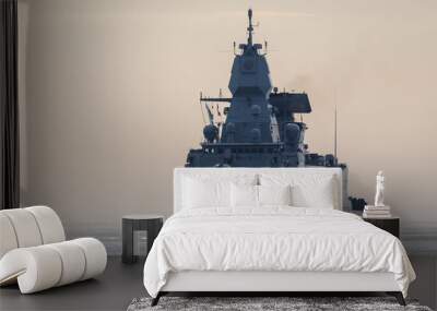 WARSHIP - Guided missile frigate on the sea Wall mural