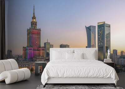 warsaw city skyline poland Wall mural