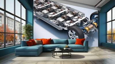 Car EV electric car manufacturing plant Wall mural