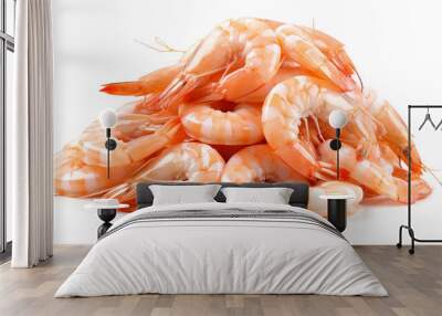 shrimps isolated on white background Wall mural