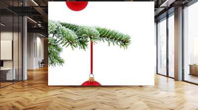 Christmas tree and red glass ball Wall mural